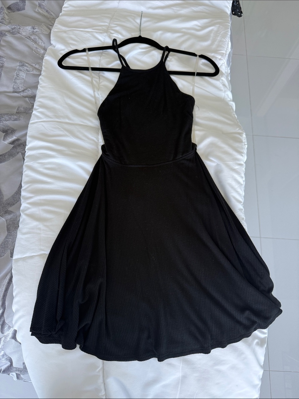 Black Halter A-Line skater Corset Dress